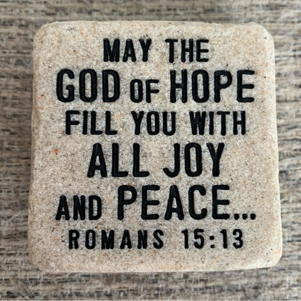Romans 5:13 stone shelf sitter